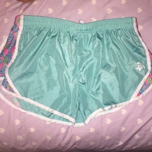 Simply Southern teal blue Athletic shorts.